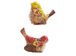 2 Peças De Estatueta De Pássaro De Cerâmica Allinless