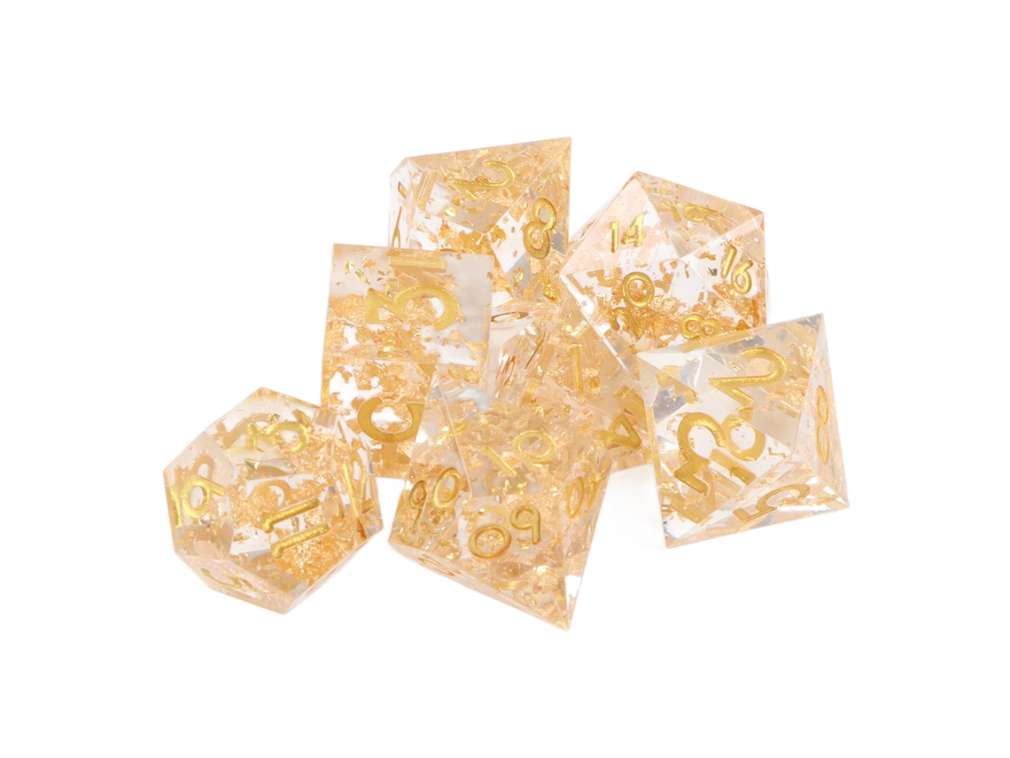 Conjunto De 7 Dados Poliédricos De Resina Transparente Com Números Para Jogos De Mesa
