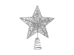 Enfeite De Árvore De Natal Com Glitter 3d (prata) Olysi Shop (20 Cm)