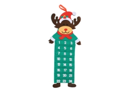 Mali calendário do Advento de Natal de Feltro Lavável com 24 Bolsos para Contagem Regressiva Mural Elk