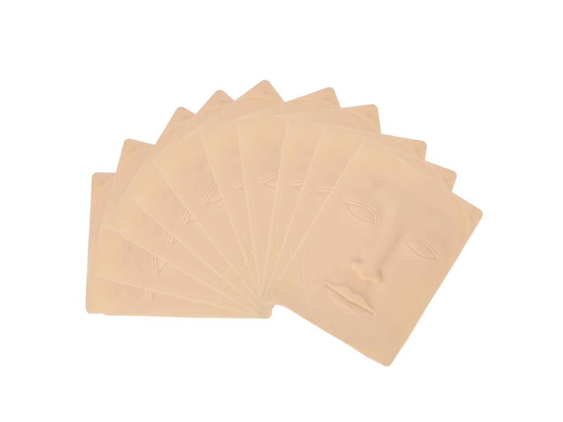 10pcs Pele De Prática De Tatuagem Facial 3d Em Silicone Para Microblading E Eyelid Duplo