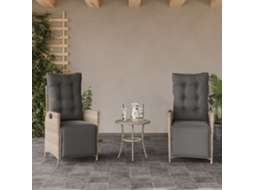 Cadeiras Jardim Reclináveis 2 Pcs C/ Apoio De Pés Cinza Claro Dkd Home Decor