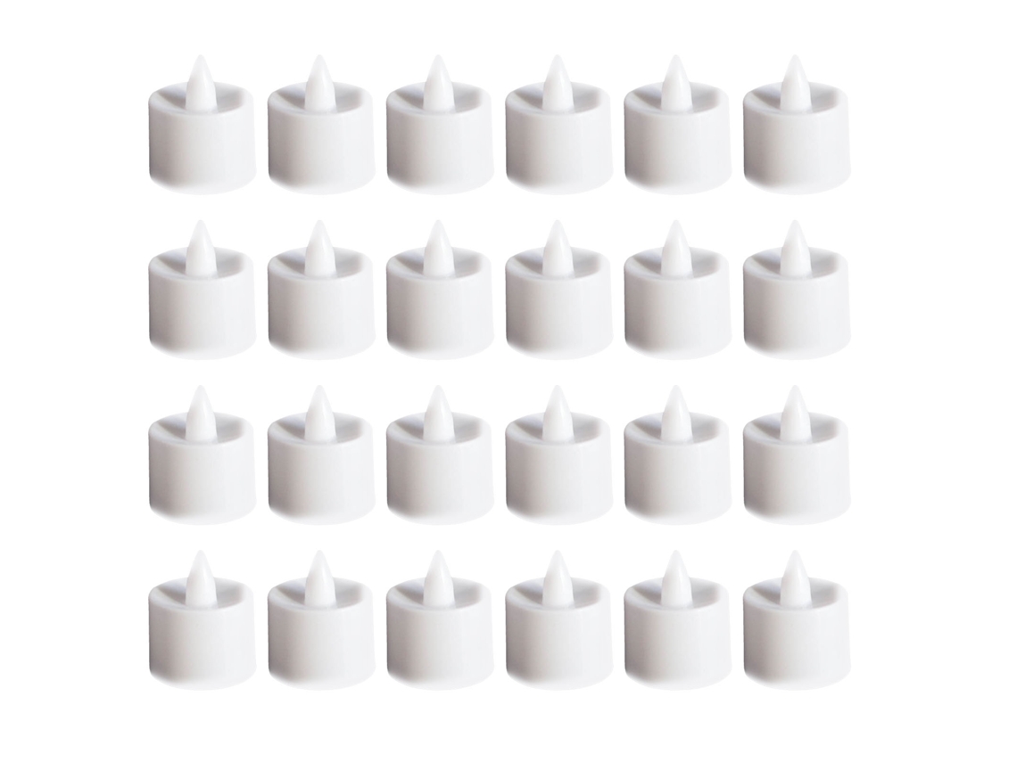 24 Velas LED Sem Chama com Bateria Luz Branca Quente para Casa Casamento S/MARCA