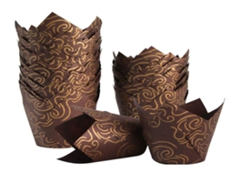Formas para Muffin Lurelia, 150 Formas, Tulipa, Dourado, Para Muffins e Cupcakes