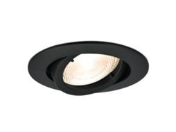 Suporte de spot redondo preto orientável GU10/GU5.3 IP20