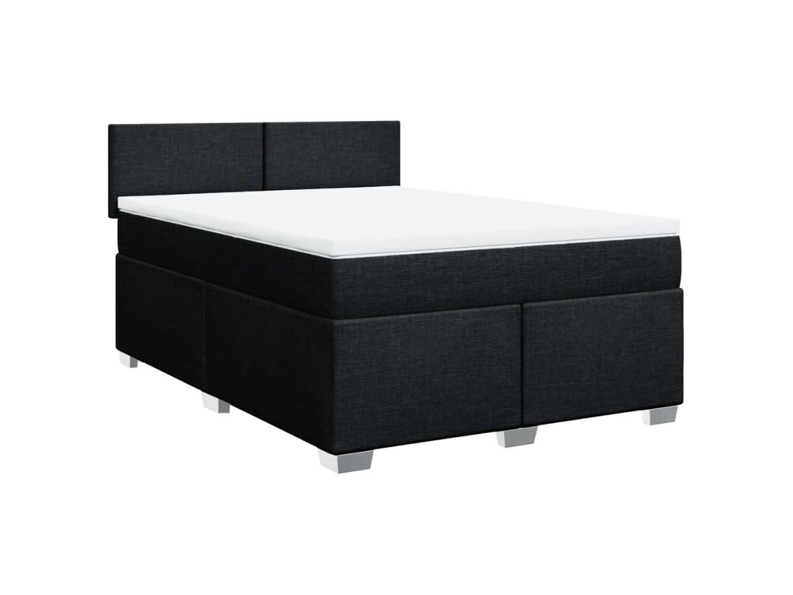 Maison Exclusive - Cama Com Molas/colchão 140x190 Cm Tecido Preto