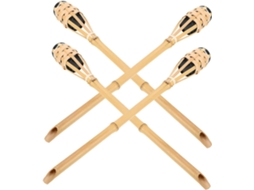 Conjunto De 4 Tochas De Jardim Artesanais À Prova De Vento, Perfeitas Para Iluminar Suas Festas.