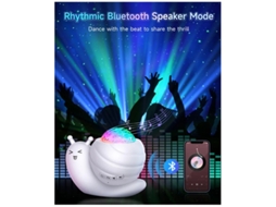 Projetor Estrela 15 Cores 53 Iluminações Bluetooth Yizhood Temporizador Remoto Branco