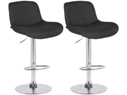 Conjunto De 2 Bancos De Bar Solon Cromados Preto/tecido Clp