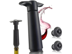 Bomba De Vácuo Para Conservar Vinho Com 2 Rolhas, Vermelha, Reutilizável Para Garrafas Que Mantém O Vinho Fresco