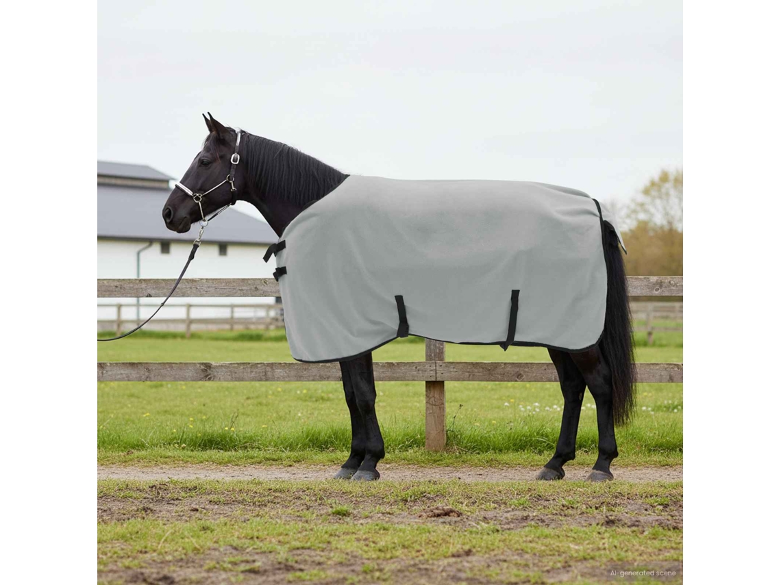 Vidaxl Cobertor De Cavalo Cinza Claro Total E Rosa 105 Cm