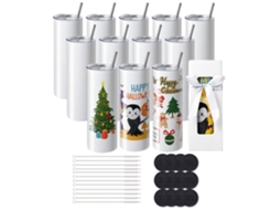 Conjunto De 12 Copos Sublimáveis Inox 95 Cl Com Parede Dupla Tekmaquinas