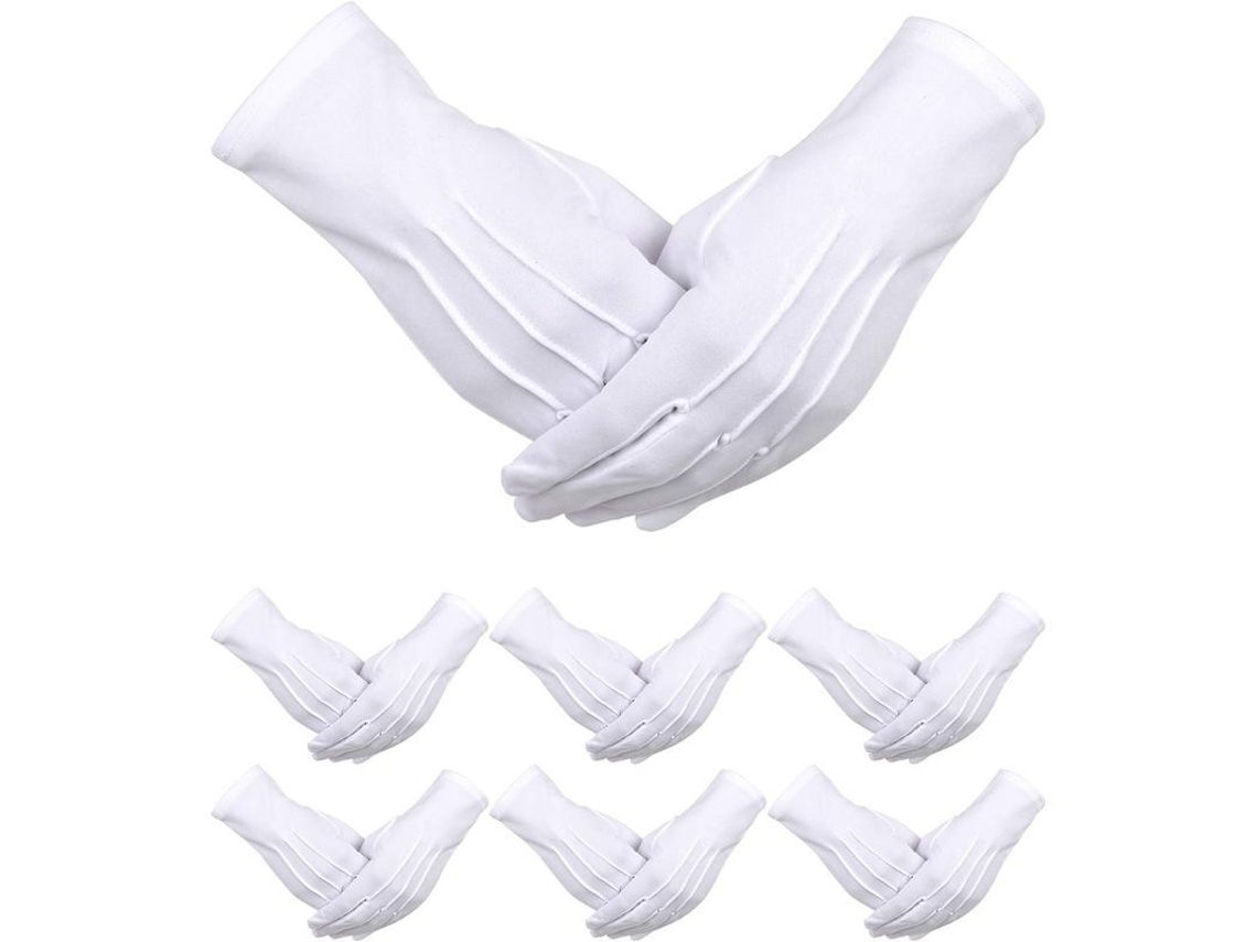 Yuru 6 Pares de Luvas Uniforme para Desfile Traje Policial Fato Tuxedo Guarda