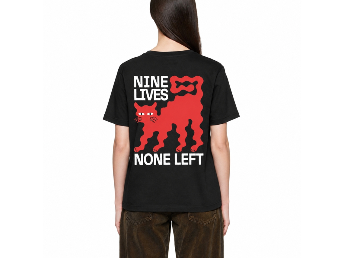 Rockinstone Nine Lives Kbar.design Black T-shirt Unique Designer Style