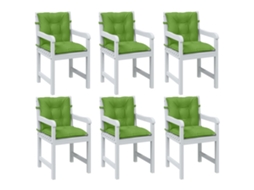 Vidaxl Almofadões Lombares P/ Cadeiras 6pcs Mesclado Tecido Verde