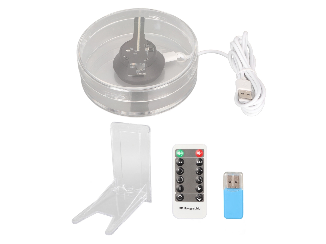 Fan Holográfico 3d 48 Leds Wifi Controle App Com Alto-falante E Cartão De Memória Para Anúncios