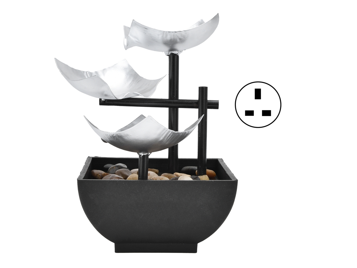 Fonte de Mesa 3 Camadas com Luz Led para Decoração de Interiores Casa Escritório Plugue Uk Ac220 240v