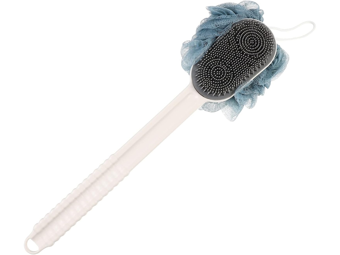 Lurelia Acessório De Duche Com Escova De Silicone Para Banho, Cabo Longo, Cerdas Macias E Pega Ergonómica, Uso Diário