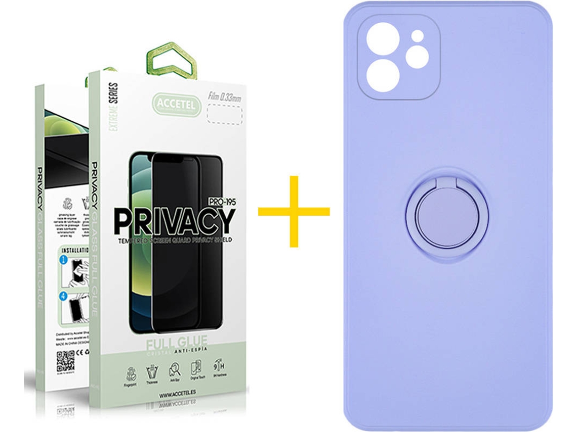 Capa + Película para iPhone 11 ACCETEL Roxo Lilás