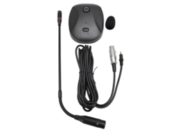 Microfone De Mesa Gooseneck Condensador Cardióide Com Base Para Palestra Aula E Videoconferência Xlr