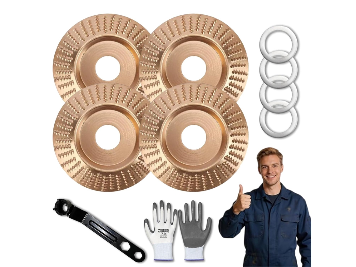Conjunto De 4 Discos Polimento 100mm Para Esmerilhadeira Angular, Compatíveis Com Eixos De 22mm E 16mm Conjunto 10 Discos
