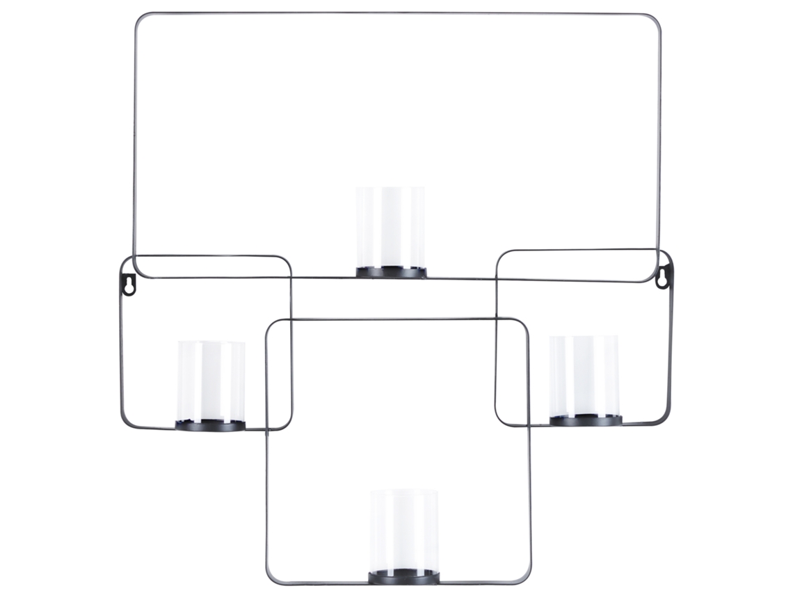 Castiçal De Parede Palawan 65 Cm Metal Preto