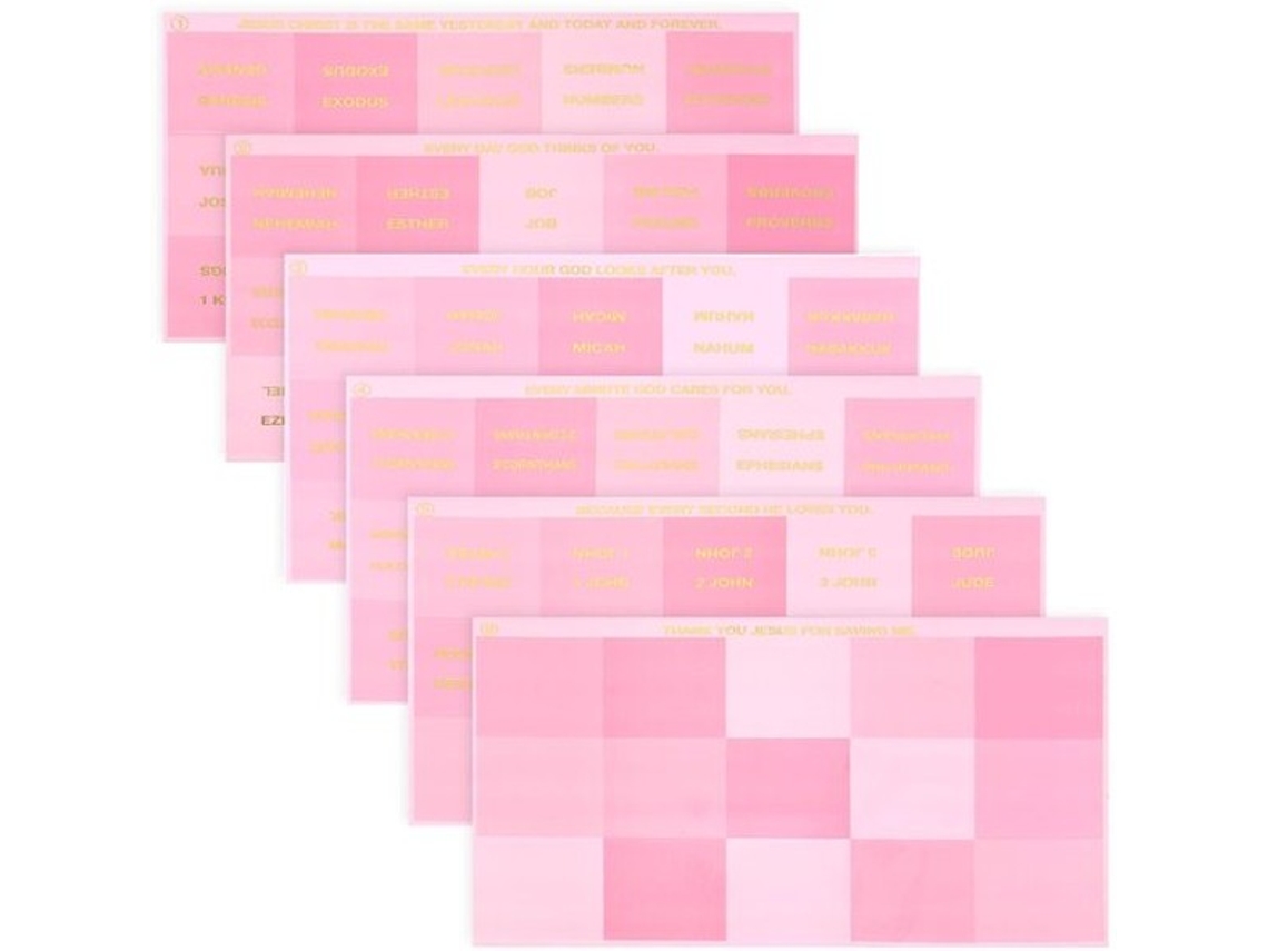 Folhas De Índice Da Bíblia 6 Unidades - Papel Rosa - Estudo Da Bíblia - Indexação - Mulheres - Dimensões 21x13,6 Cm - Índice Da Bíblia