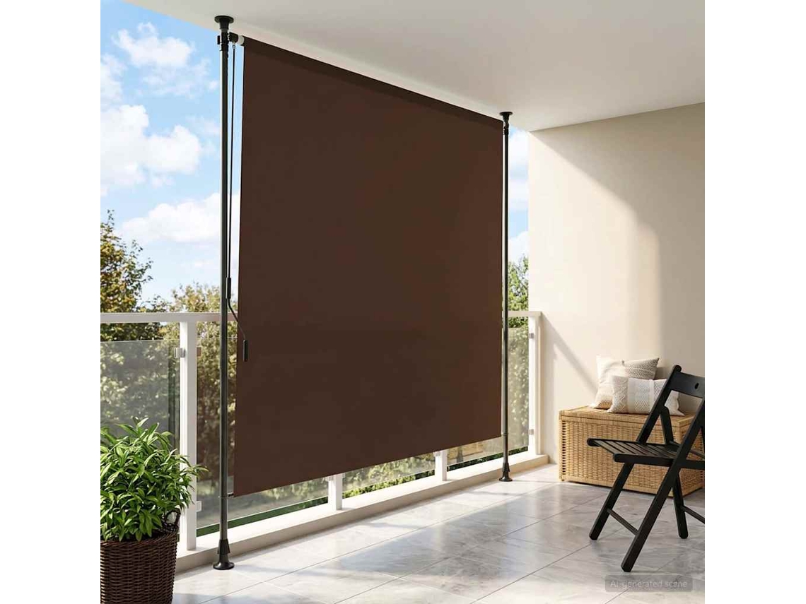 Vidaxl Cortina Rolô Exterior Castanho 150 X 270 Cm