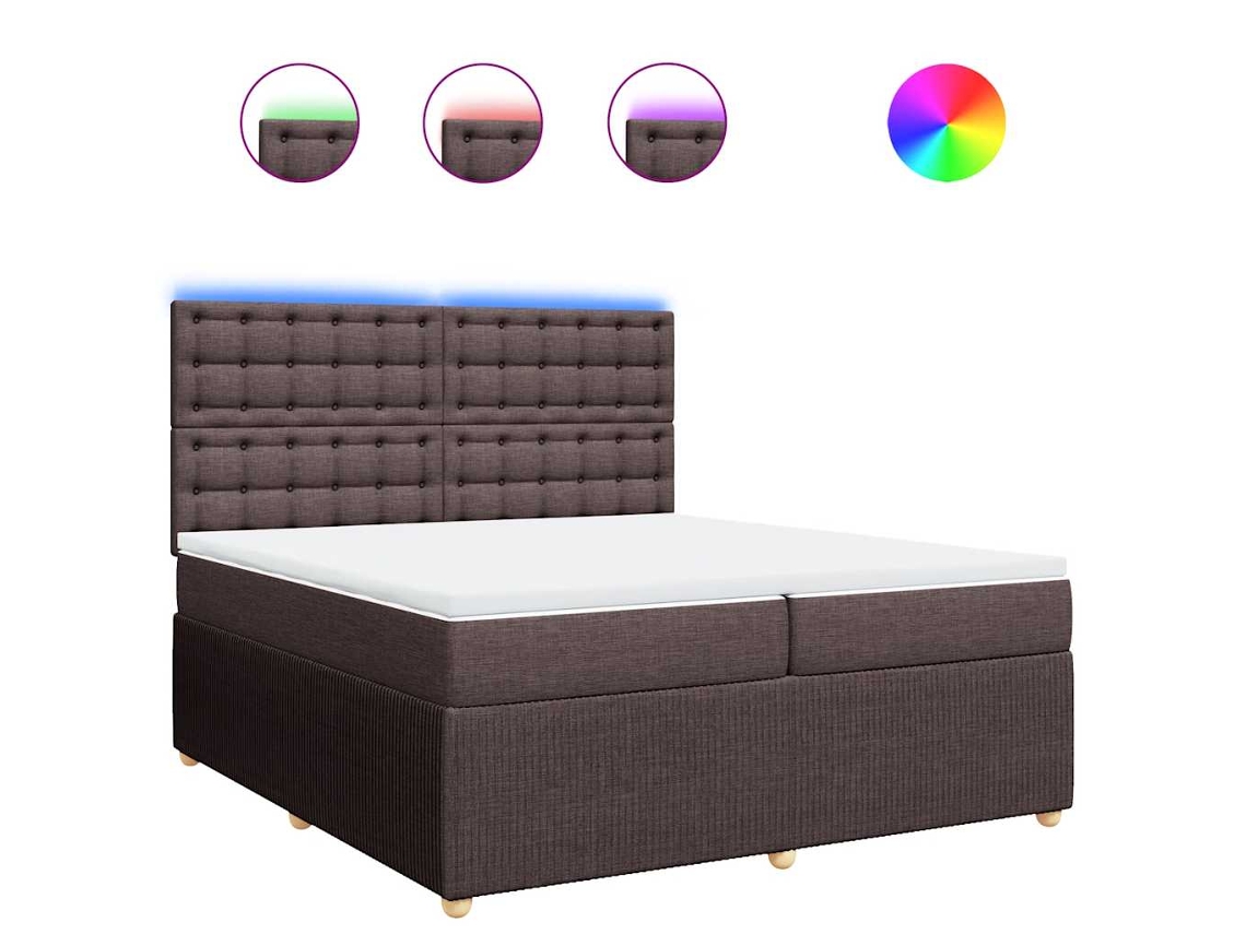 Box Spring Bed, Box Spring Beds Vidaxl Marrom Tecido (200 X 200 Cm)