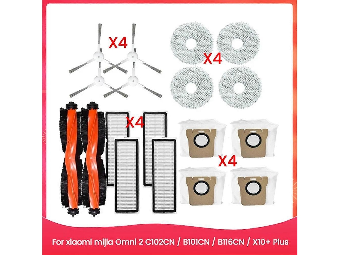 Para Omni 2 C102cn / B101cn / B116cn / X10+ Plus Peças Acessórios Escova Lateral Principal Filtro Hepa Mop B_ozo