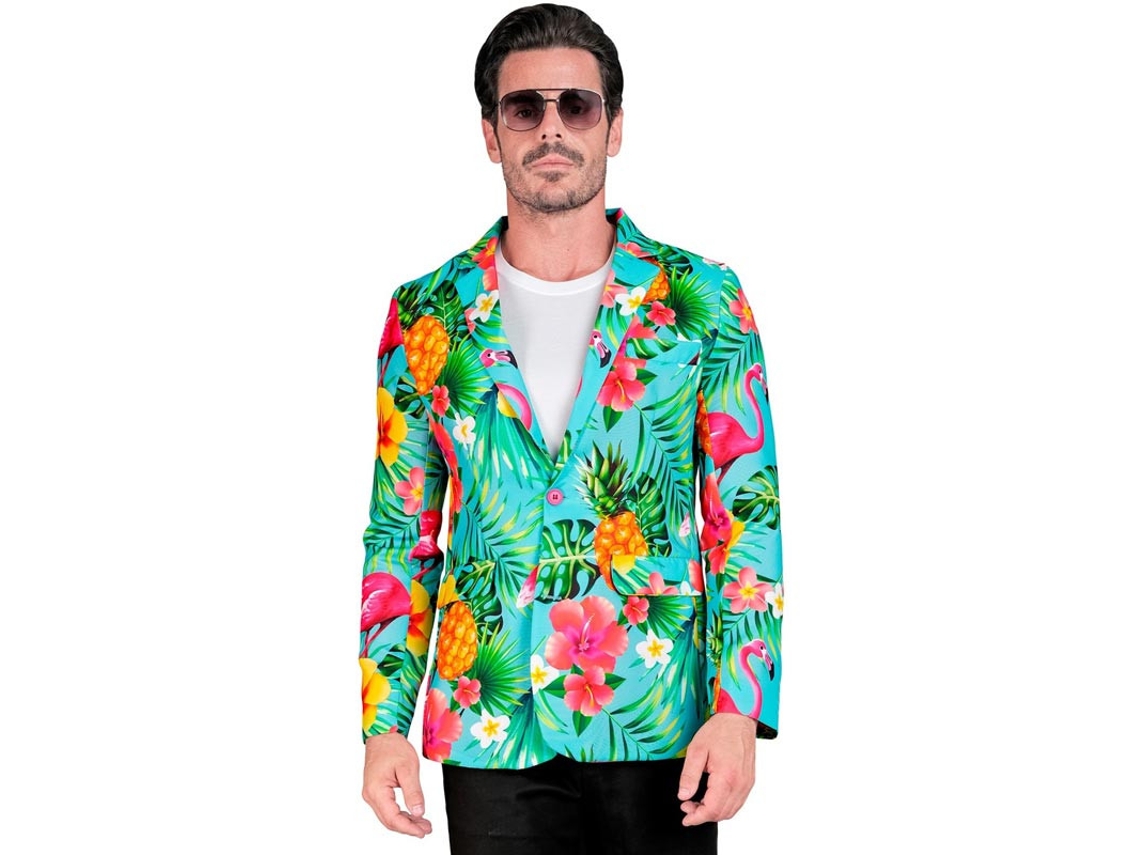 Casaco Tropical Party turquesa para homem