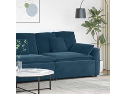 Vidaxl Módulo De Extremidade De Apoio De Braço Para Sofá Modular Com Almofadas, Azul, 100 Cm
