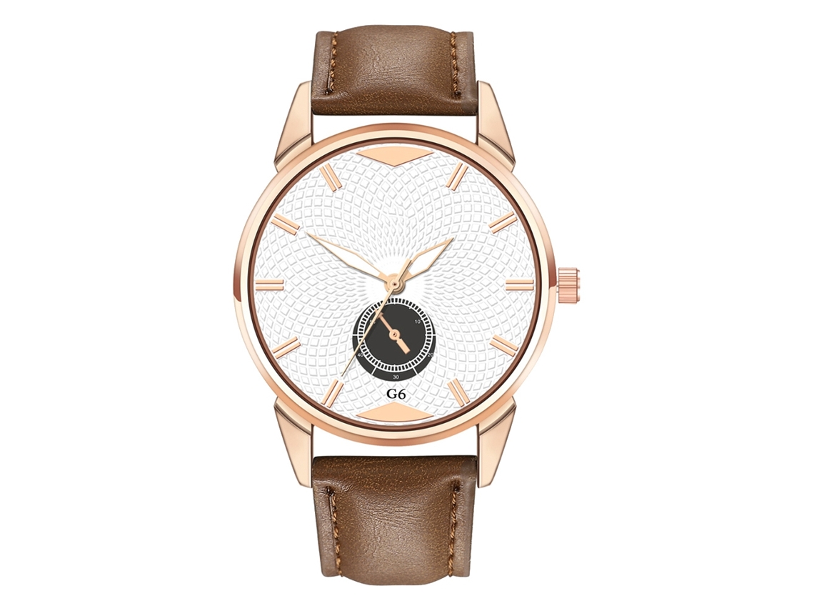 Relógio Casual Masculino de Couro Artificial com Quartzo Simples para Homem