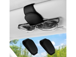 Suporte para Óculos de Carro, Suporte Magnético em Couro, Universal, Acessórios para Carro, Preto AQUAFORGE