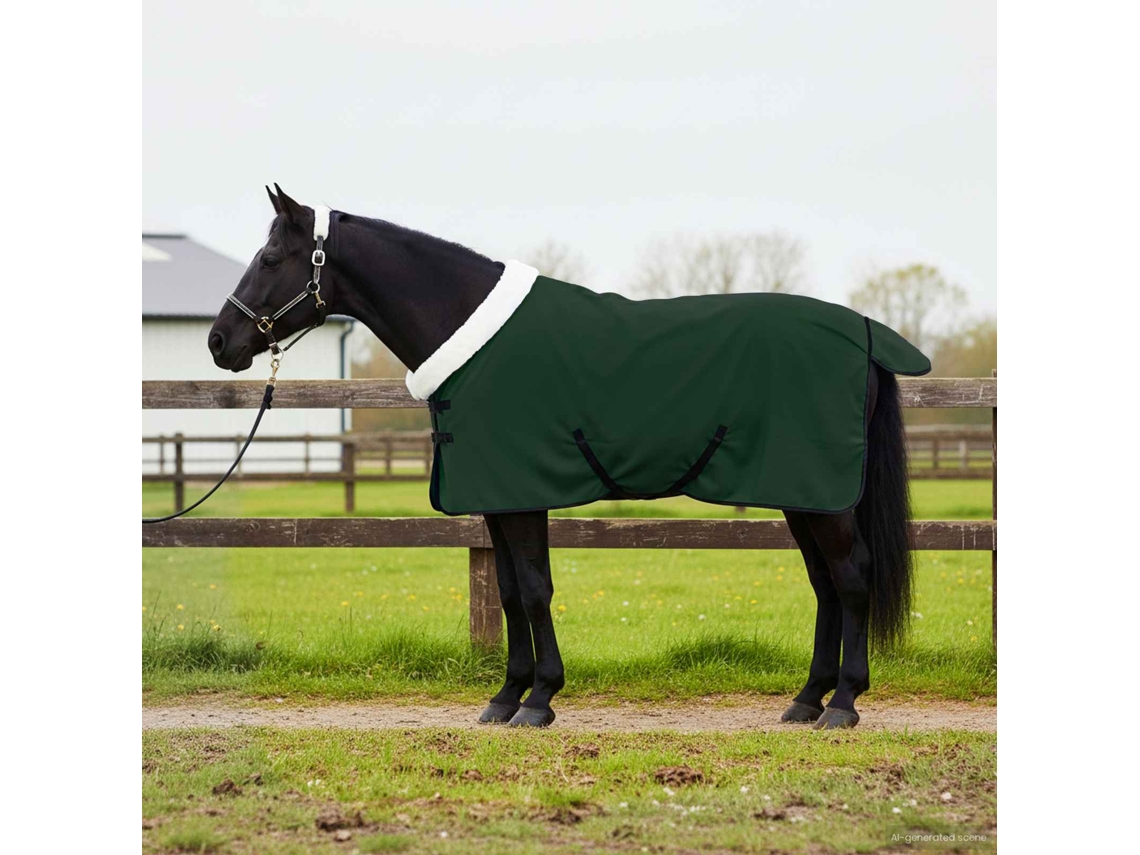 Vidaxl Cobertor De Cavalo Verde Escuro Total 75 Cm Fleece Polar