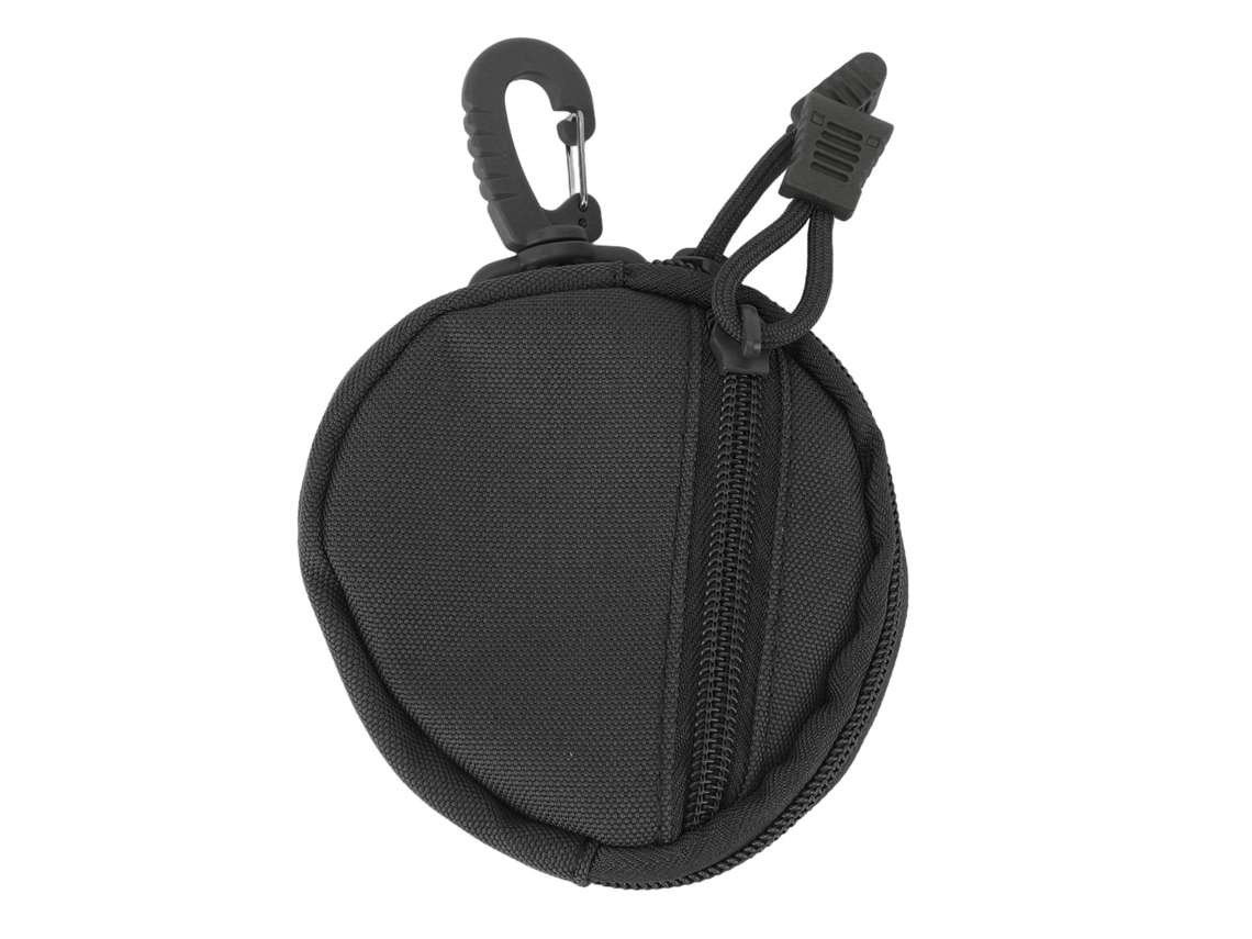 Bolsa para moedas masculina com zíper grande capacidade multifuncional lona preta S/MARCA