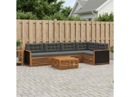 Vidaxl Conjunto De Sofás Para Exterior 6 Pcs Natural E Antracite