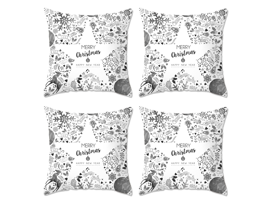 4Pcs Sofá de Natal Abraço Conjunto de Travesseiro de Sofá de Natal Capas de Almofada para Casa