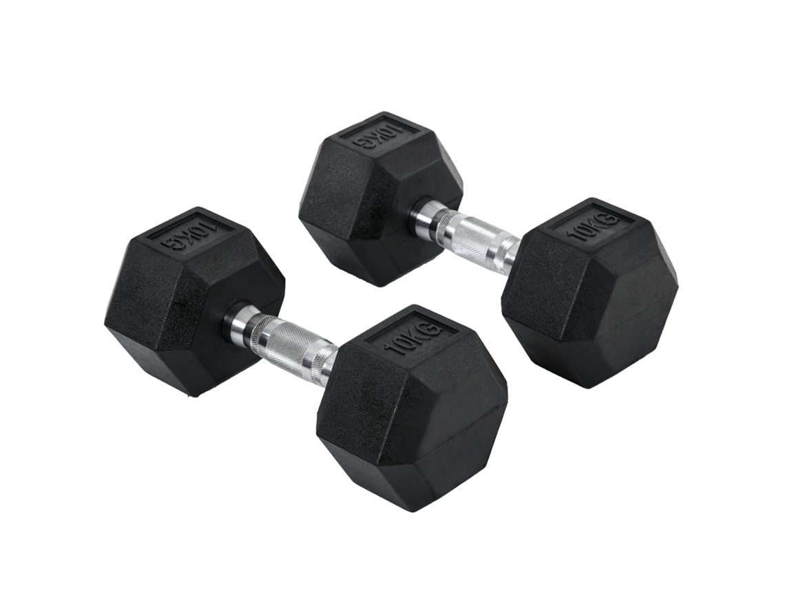 Conjunto De Haltere Metal E Borracha Cor Preto 31x13,5x11,7 Cm Homcom