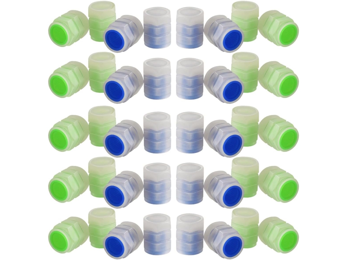 Tampas De Válvula De Pneu Com Luzes, 50 Unidades, Compatíveis Com Válvulas Padrão, Material Plástico.