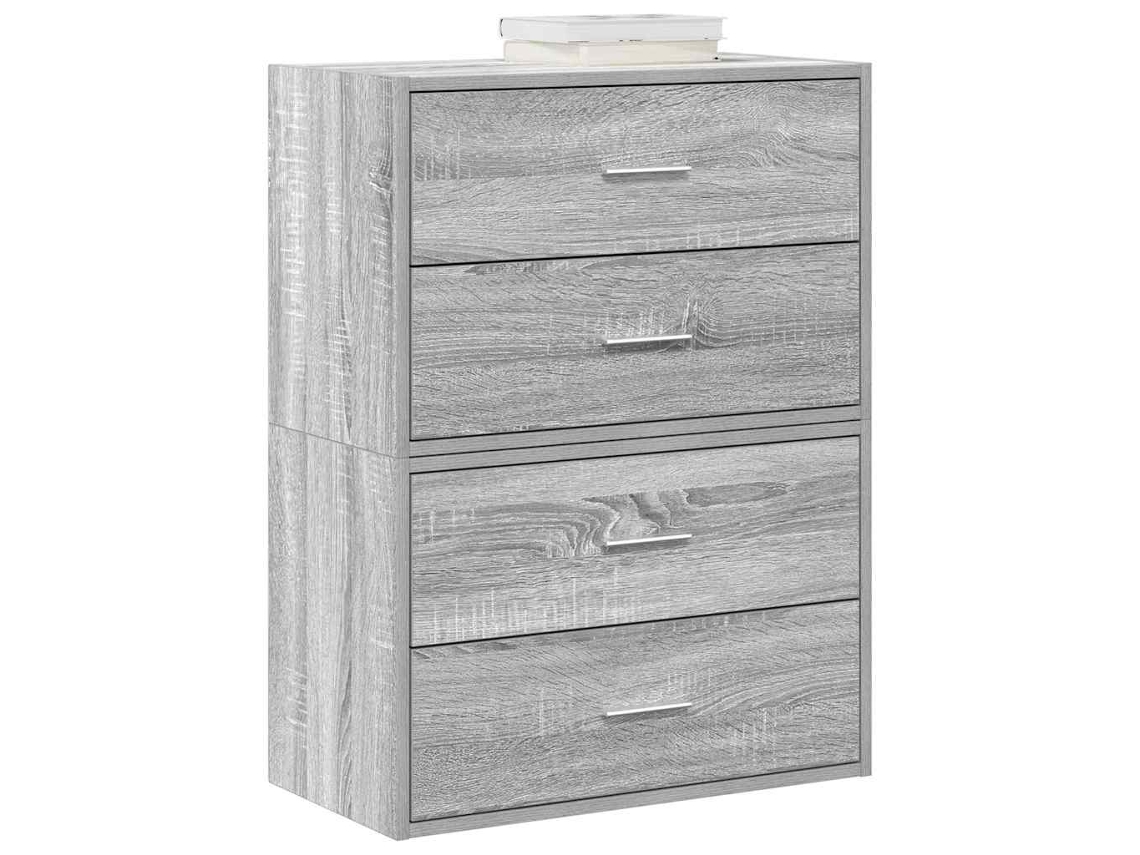 Vidaxl Armários C/ 4 Gavetas 2 Pcs 60x31x40cm Derivados Madeira