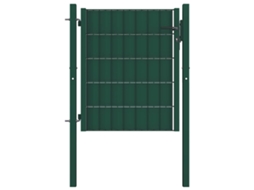 Vidaxl Portão De Cerca Em Pvc E Aço 100x81 Cm Verde