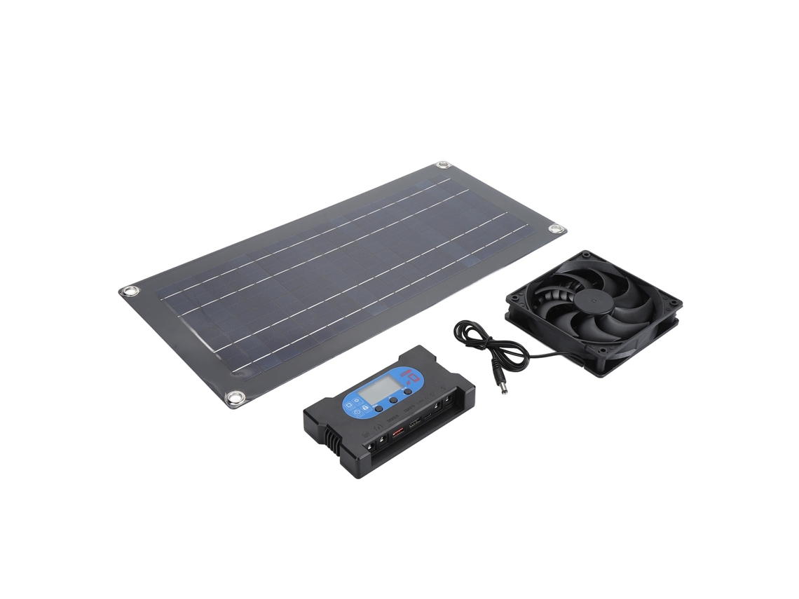 Kit Ventilador Solar 10w 18v Galinheiro Estufa Casa Pets