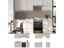 Cozinha Fame Line, 240cm Sem Pt, Grisbeige/branco, Branco, Vicco