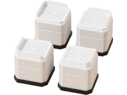 Conjunto de 4 niveladores giratórios ajustáveis em aço inoxidável com design de rotação suave, resistentes à corrosão, para