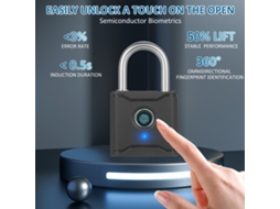 Laxiscreed Cadeado Inteligente Bluetooth Com Impressão Digital, Recarregável E Sem Chave Para Segurança