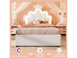 Leito 90x200 Princesa Led Baú Hidráulico VOLTEDGE
