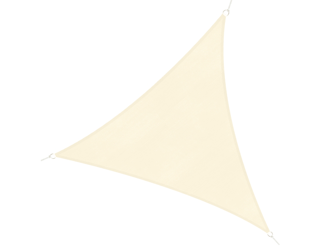 Toldo Triangular Large de Polietileno Resistente aos UV 3x3x3m Creme