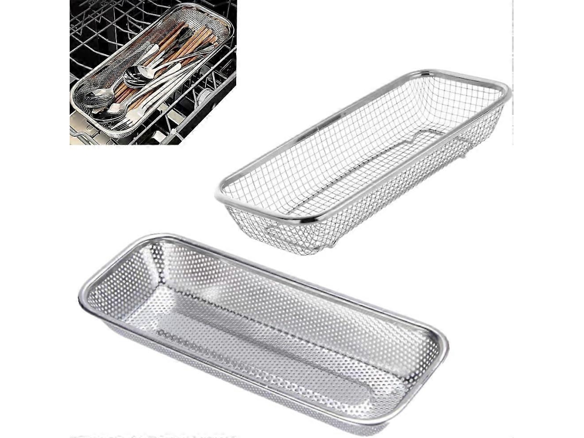 Organizador de Gaveta de Cozinha AQUAFORGE (pacote com 2, Lavável na Lava louças, Cesto para Talheres, Organizador de Gaveta em Aço)