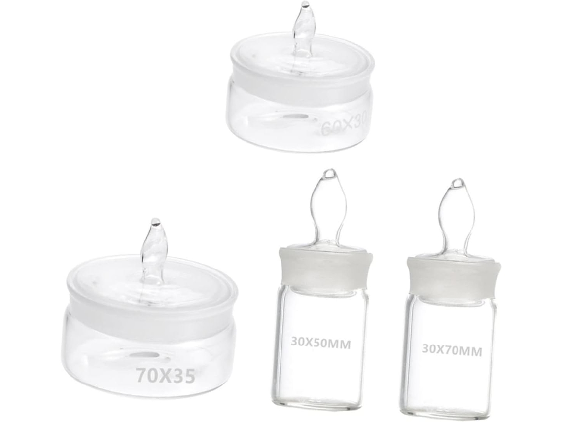 Conjunto De 4 Garrafas Pesagem Com Base Fechada Uso Em Laboratório E Fáceis Limpar